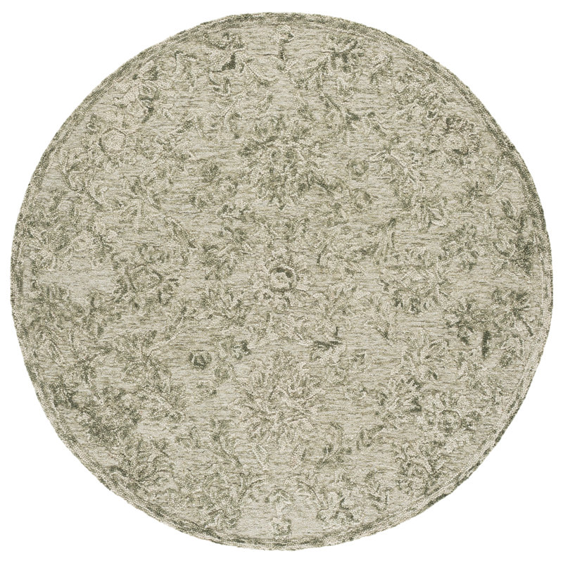 Blossom Hand Tufted Wool;Cotton Solid Color Indoor Rug, 6'-0" x 6'-0" Round