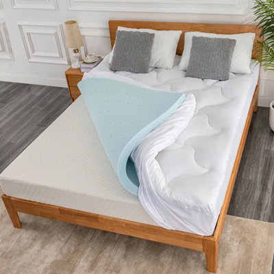 Macdougal Double Layer 4-Inch Mattress Topper, Including 2'' Gel Memory Foam Topper + 2'' Quilted Mattress Cover Set