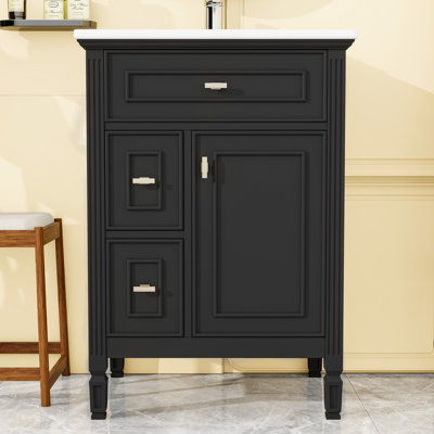 Meuble-lavabo avec lavabo, tiroirs et tablette réglable