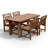 4-Person 5-Piece rectangular Patio Dining Set With Umbrella Hole-207604149