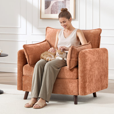 Fauteuil d'appoint rembourré surdimensionné avec rangement dissimulé