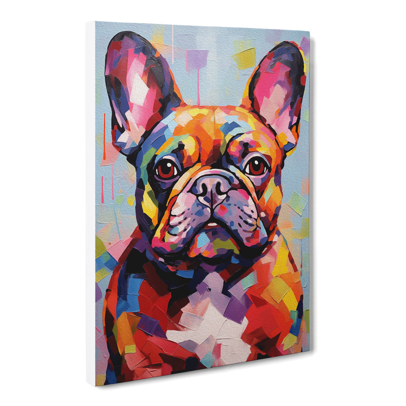 French Bulldog Contemporary - Wrapped Canvas, 76cm H x 50cm W x 3cm D