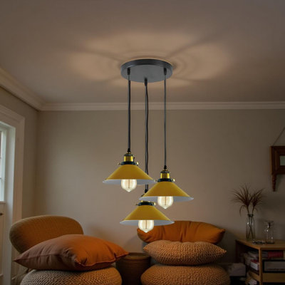 3 Way Pendant Light Fixtures Farmhouse Industrial Hanging Pendant Lighting Adjustable Kitchen Island Light for Dinning Room,Bedroom,Hallway, E26 Base