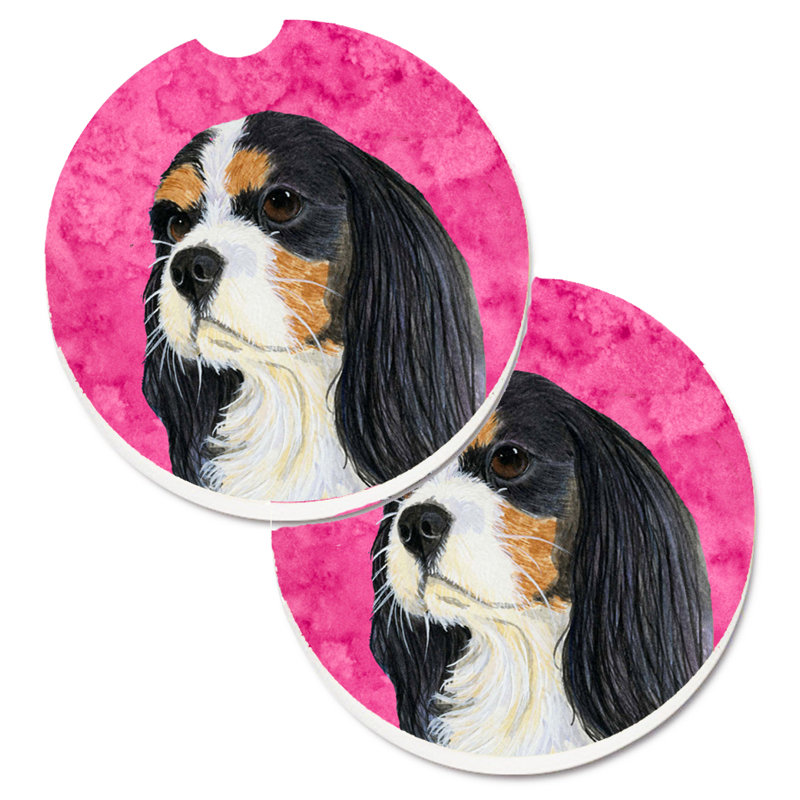 Sous-verre barbu collie voiture, Épagneul cavalier