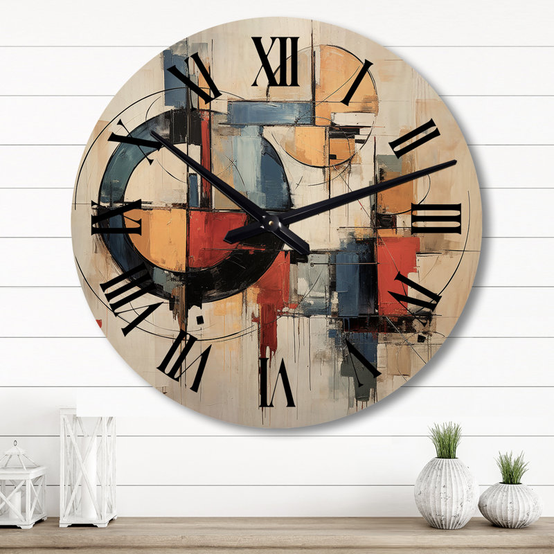 Horloge murale en bois massif Oliveriu, Grand