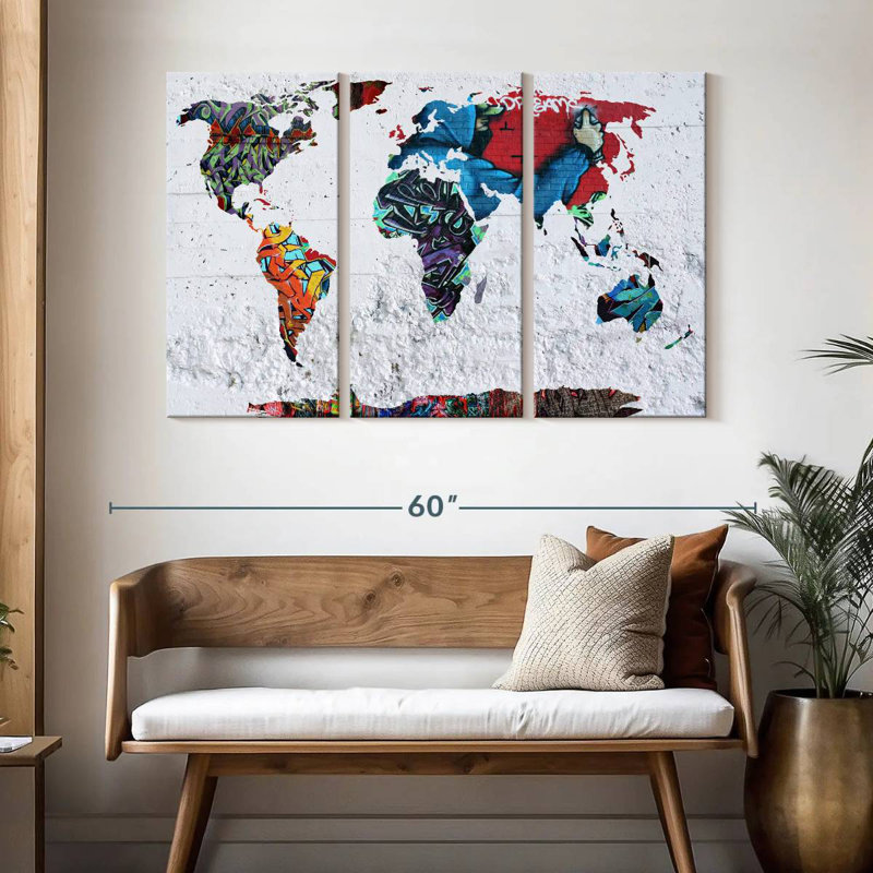 Aliaz Map Graffiti, 32" H x 50" W