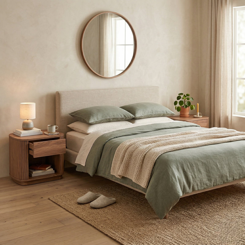 Clawson 2-Piece Nightstand / Side Table Set, Terra Oak