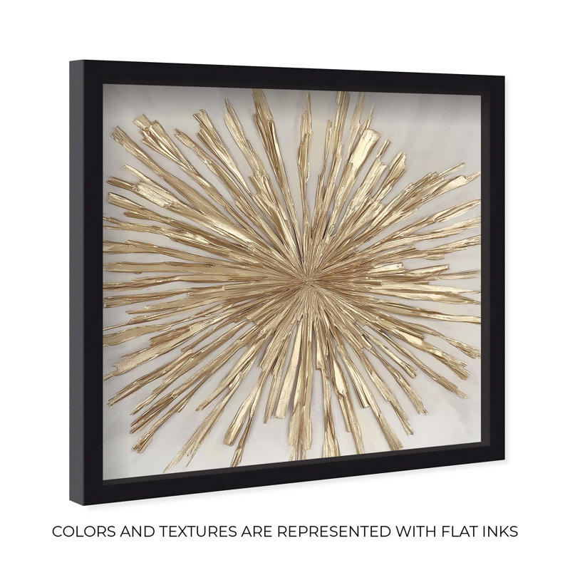Golden Zenith Shadowbox Print Elegant Nature Art by Art Remedy, 17" H x 17" W, Black