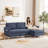 Upholstered Fabric Sleeper Sectional Sofa With Chaise-1719476357-1719476411