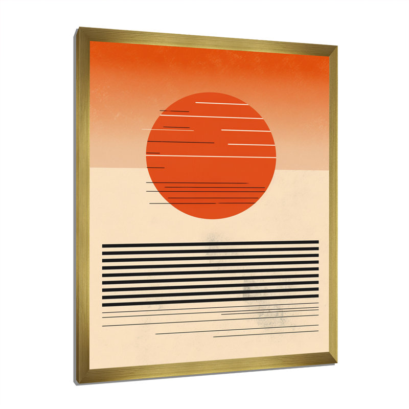 «Minimal Geometric Orange Bold Sunset I», reproduction d'art sur toile, H 40 po x l 30 po x P 1,5 po