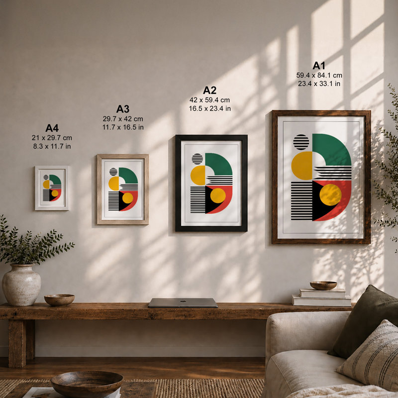 Alphabet Forms Geometric - Print, A3 - 42.0 x 29.7 cm, White