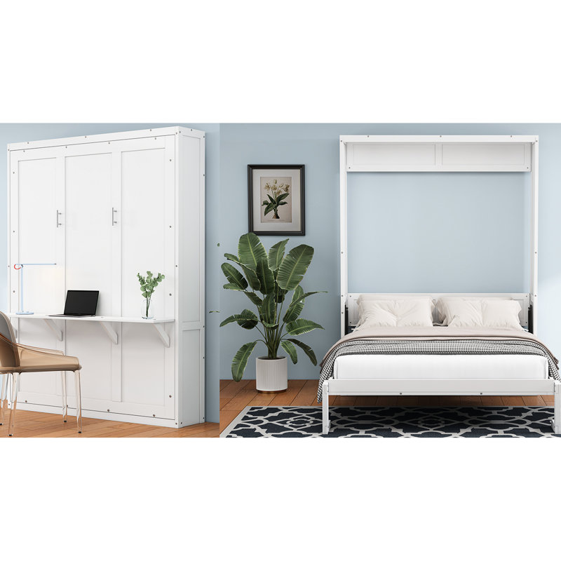 Bureau de lit - Hideaway pour bureau, chambre d'amis, blanc et maison pliable Hauteur du produit