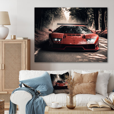 Décoration murale rouge italienne de course de voiture de sport Lambo