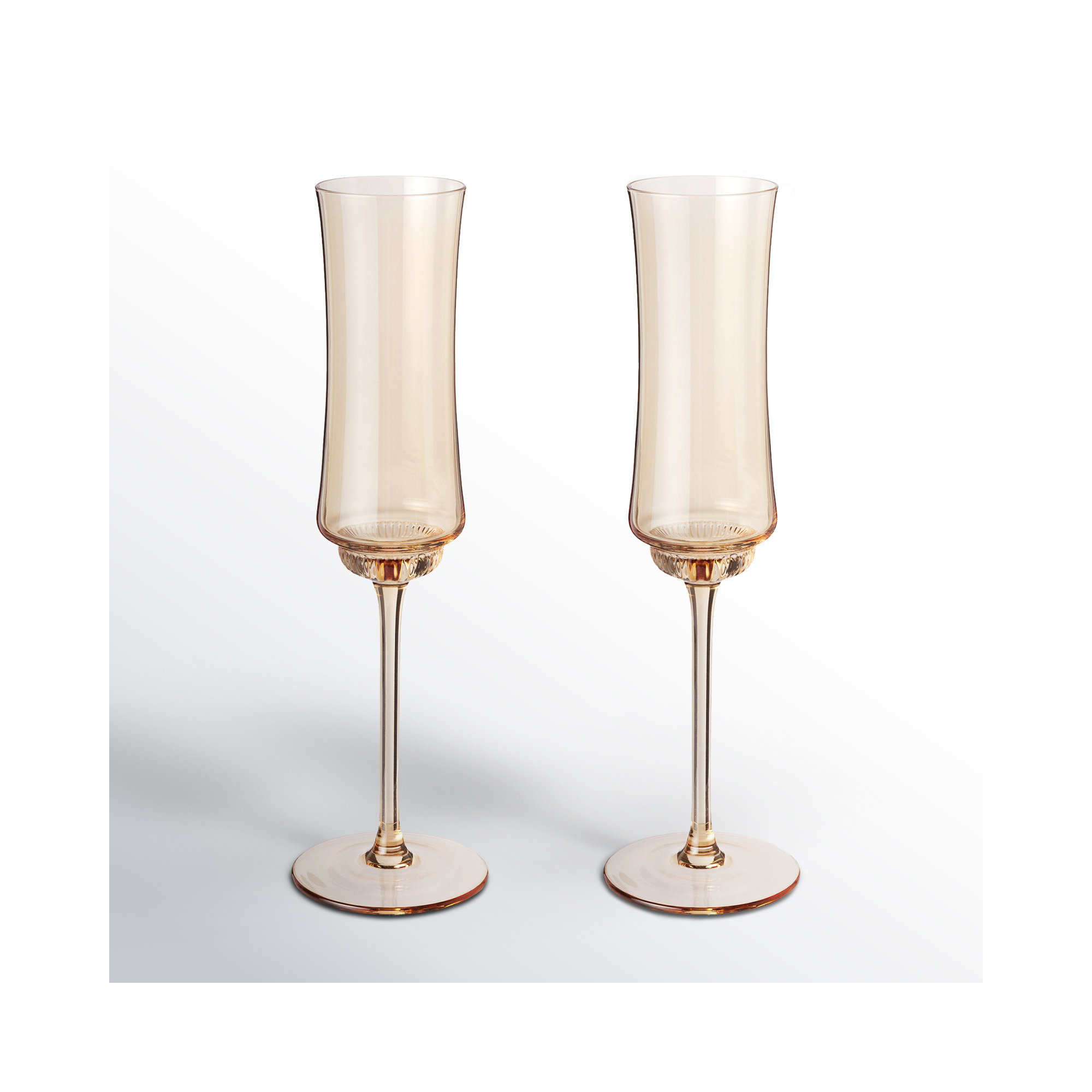 Tulip Champagne Flutes in Amber