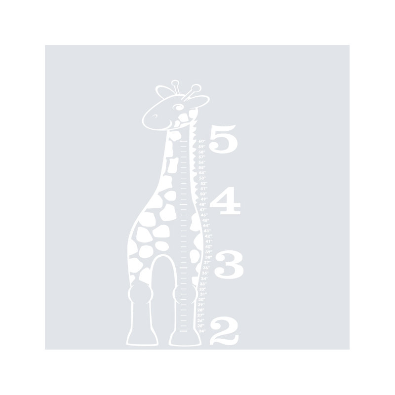 Décalcomanie murale « giraffe growth chart », Blanc