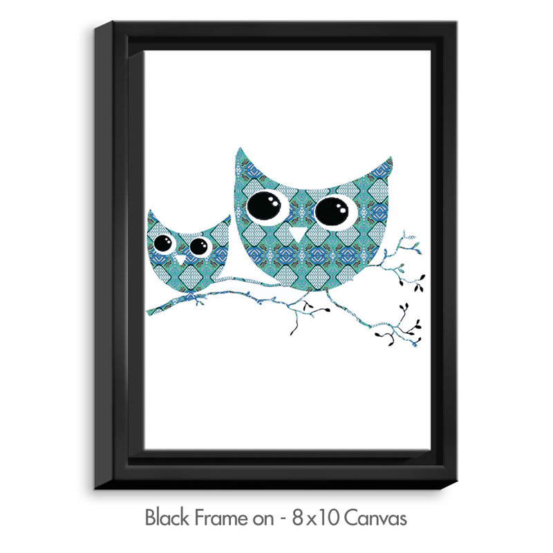 « hibou argyle », reproduction sur toile tendue, H 14 po x l 11 po x P 1,5 po, Toile tendue