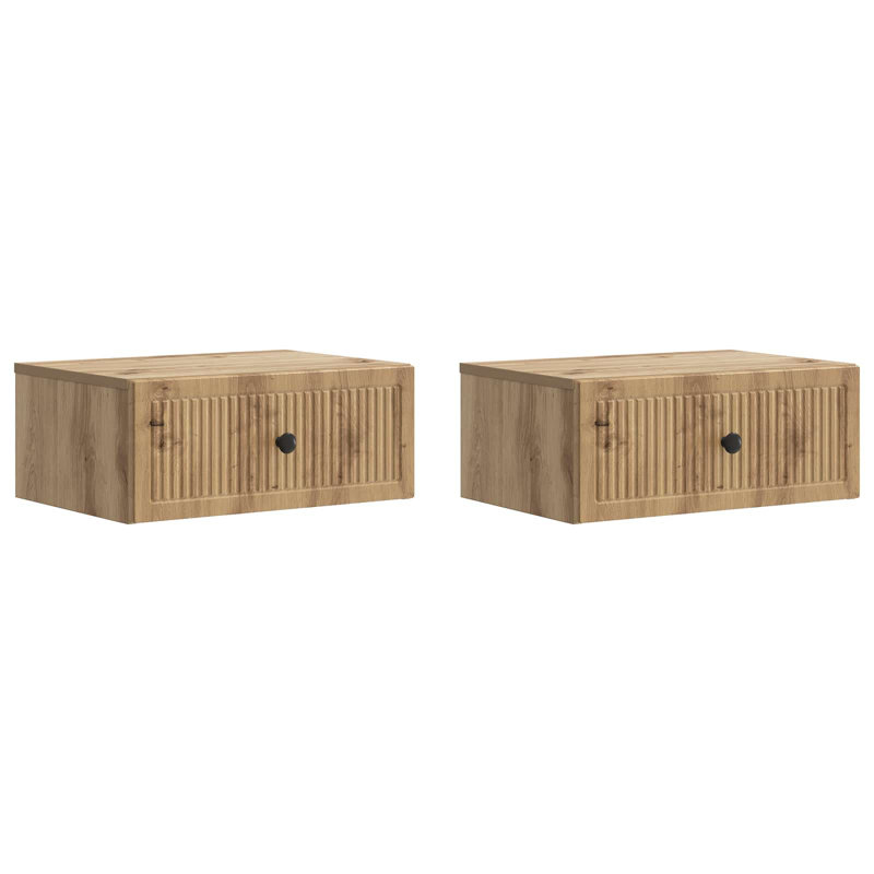 49cm W Manufactured Wood Bedside Table, Artisan Oak