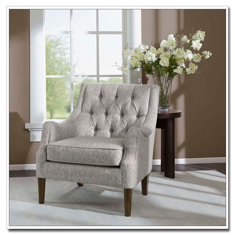 Fauteuil d'appoint capitonné, Gris