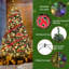 Arbre de Noël 7,5 pi pré-éclairé, arbre de Noël artificiel avec lumières colorées et 1450 pointes de branches, arbre de Noël enneigé pour le salon, les chambres à coucher, l'extérieur, le bureau