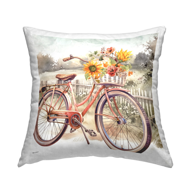 Coussin décoratif d'automne imprimé floral par Nicole DeCamp