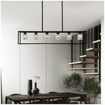 Lustre suspendu en cristal Finley à hauteur réglable