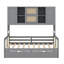 Lit de jour en bois peu encombrant, avec lit gigogne escamotable et compartiments de rangement modulaires-95290335