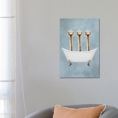 Ostriches In Bathtub by Coco De Paris - Print on Canvas