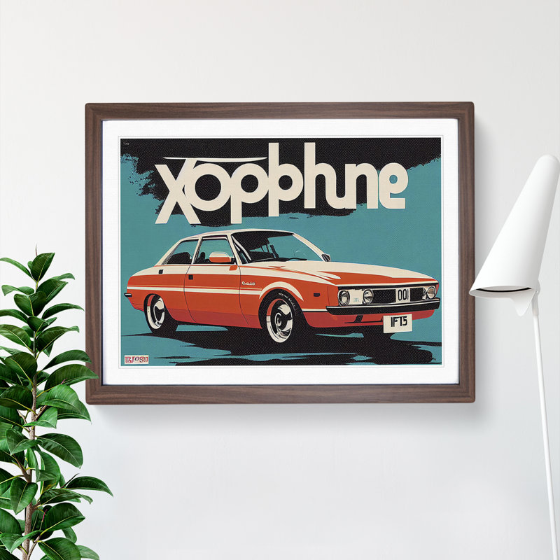 German Concept Car - Framed Print, 34cm H x 46cm W x 2cm D, Walnut
