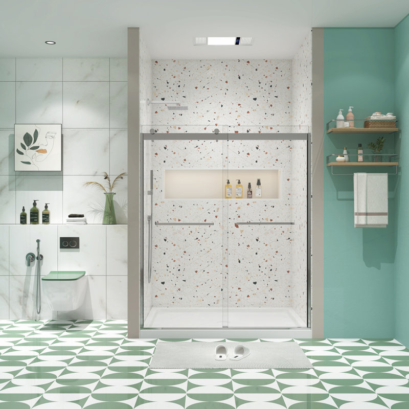 Porte de douche coulissante sophistiquée avec des caractéristiques avancées pour une expérience de salle de bain optimale