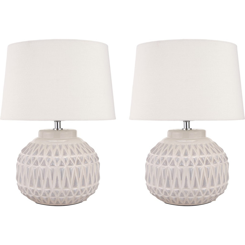 Afanasijs Ceramic Table Lamp, Cream, Cream