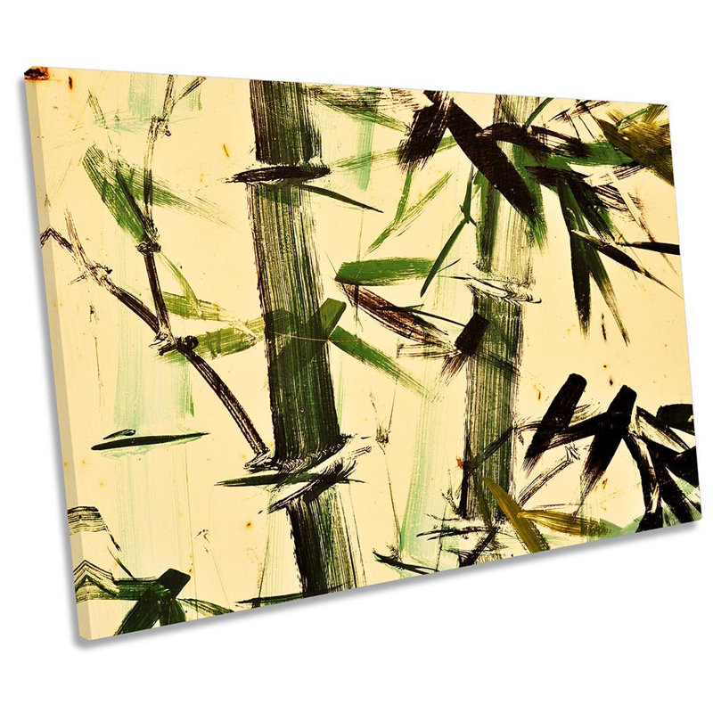Bamboo Beige Flower - Wrapped Canvas Print, 50.8cm H x 76.2cm W x 2cm D