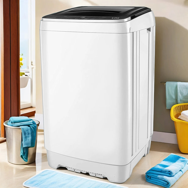 DreamDwell Home 2.4 cu. ft. Automatic Portable Washer Machine w/ Drain Pump  10 Programs 8 Water Levels Selections