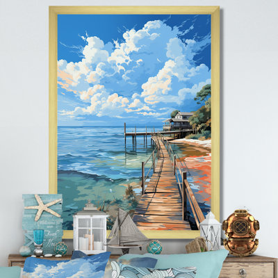 Yula Pier and Dock Seaside II, reproduction d'art sur toile