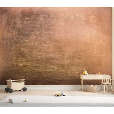 Wall Mural Peel and Stick Wallpaper Vintage bronze copper plate non ferrous metal sheet Self-Adhesive Removable Contact Paper Wall Decor for Living Room Bedroom 69"H x 96"W