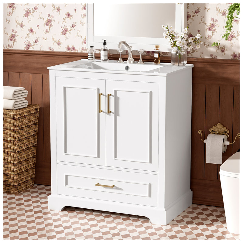 Meuble-lavabo pour salle de bain, Blanc