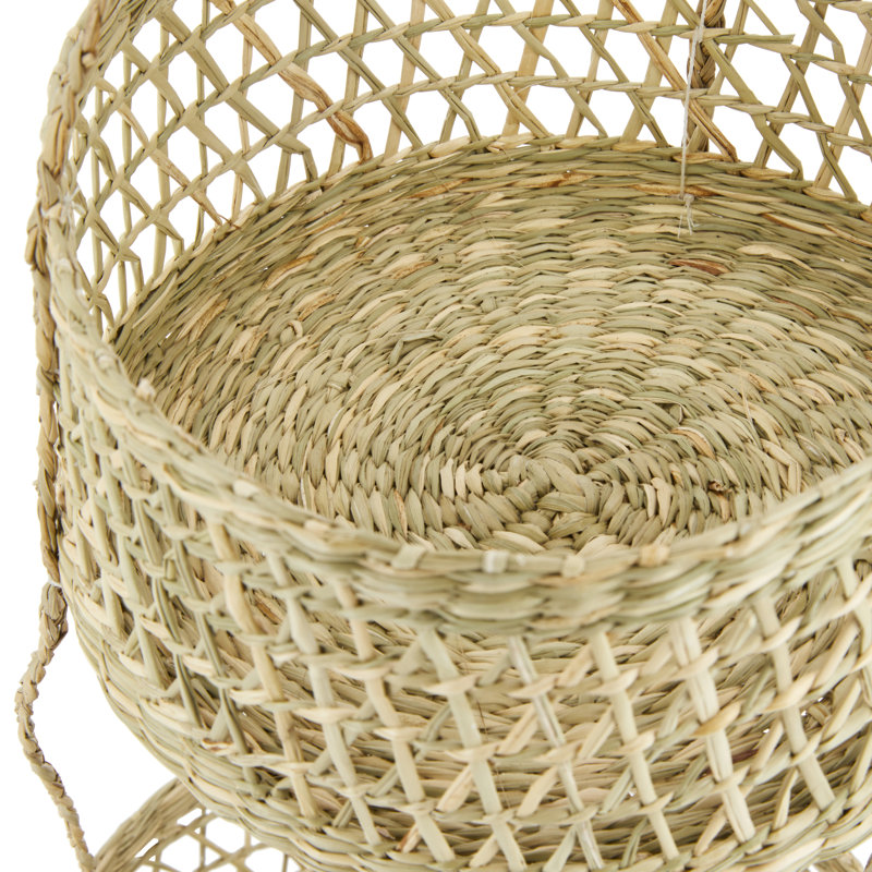 Natural Elements 2-Tier Natural Seagrass Hanging Storage
