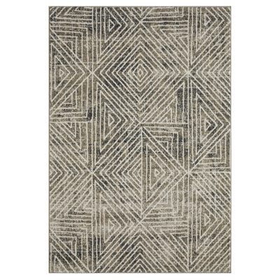 Tapis gris en polypropylène tissé à la machine Aqila