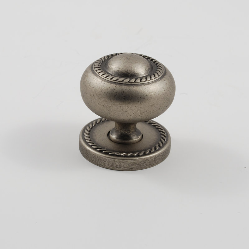 Poignée ronde de 1 1/4 po de diamètre, Étain vieilli