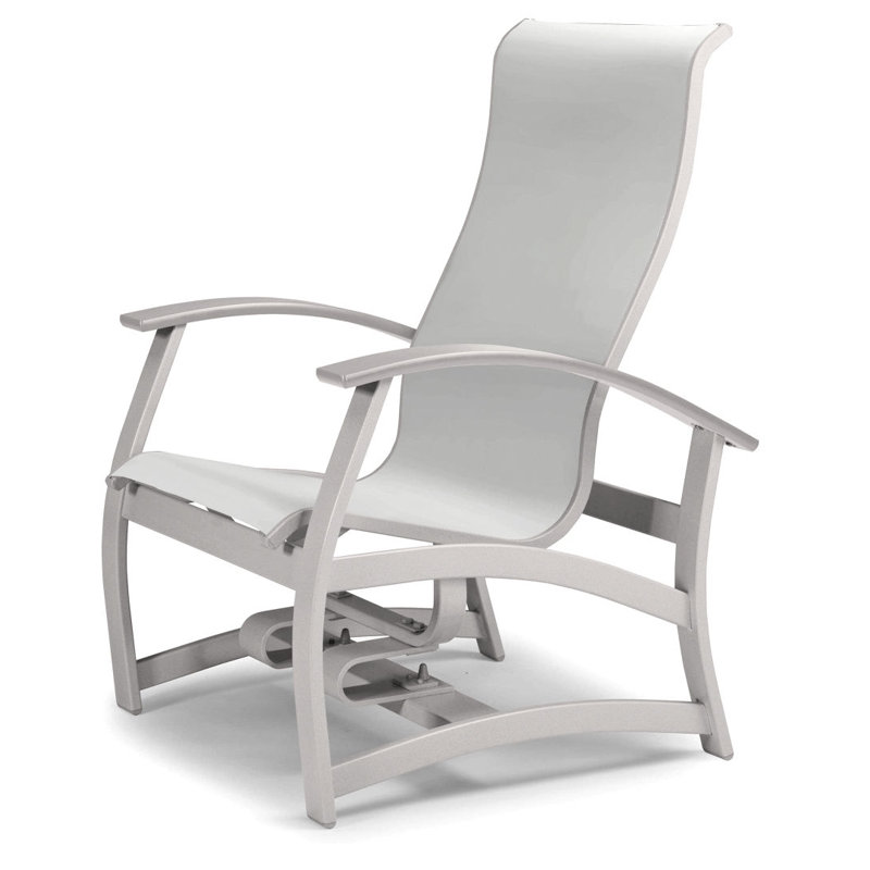 Askar Powder Coated Aluminum Outdoor Lounge Chair, White 6D Sunbrella®, White P50, Gloss White