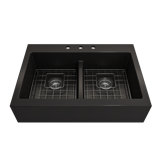 Nuova 34'' L Retro-fit Apron-Front Double Basin Kitchen Sink