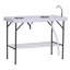 Table pliante de nettoyage de poisson avec évier, table de camping portable avec tuyau de drainage de robinet, grille et trousse de nettoyage de poisson pour pique-nique