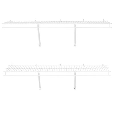Wire Shelf Kit, 4 Ft, Set Of 2, Wall Mounted Wire Shelves, Heavy-Duty Carbon Steel Hanging Shelf, Floating Wall Storage Shelves With Dip Coating, For Closet, Bedroom, Living Room, Office, Pantry