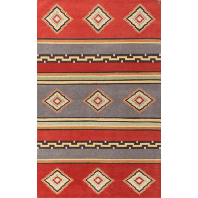 Mesa Wool Southwestern Area Rug in Red