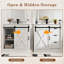 Meuble-lavabo de salle de bain avec lavabo, robinet, miroir, porte de grange coulissante et tiroirs-2033704574-2025407616