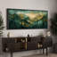 «Woodland Forest Landscape Watercolor Green Mountain Forest Sunrise Landscape Modern Large Large Canvas Art-108480857-108480855-111666121