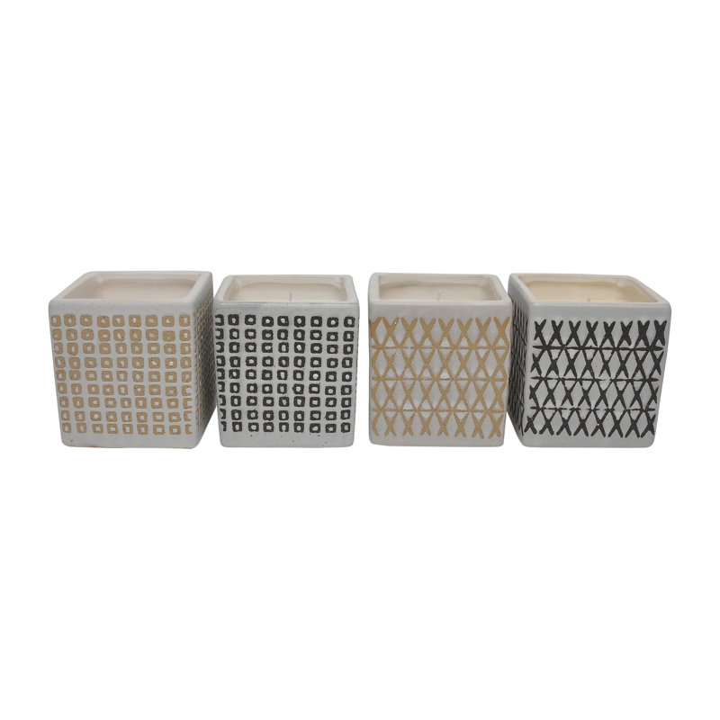 Bougie carrée en céramique, citrouille et sel de mer, multicolore, 7 onces, pour l'extérieur