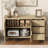 U-Style Modern Wave-Pattern Sideboard With 3 Drawers, Large Storage Buffet Cabinet With Hooks And Extra Center Leg,Suitable For Living Room,Entryway,Hallway.-254710906