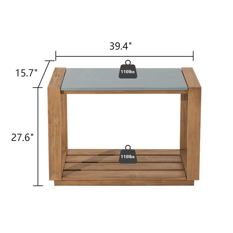 Table d'appoint d'extérieur Flity, Brun clair