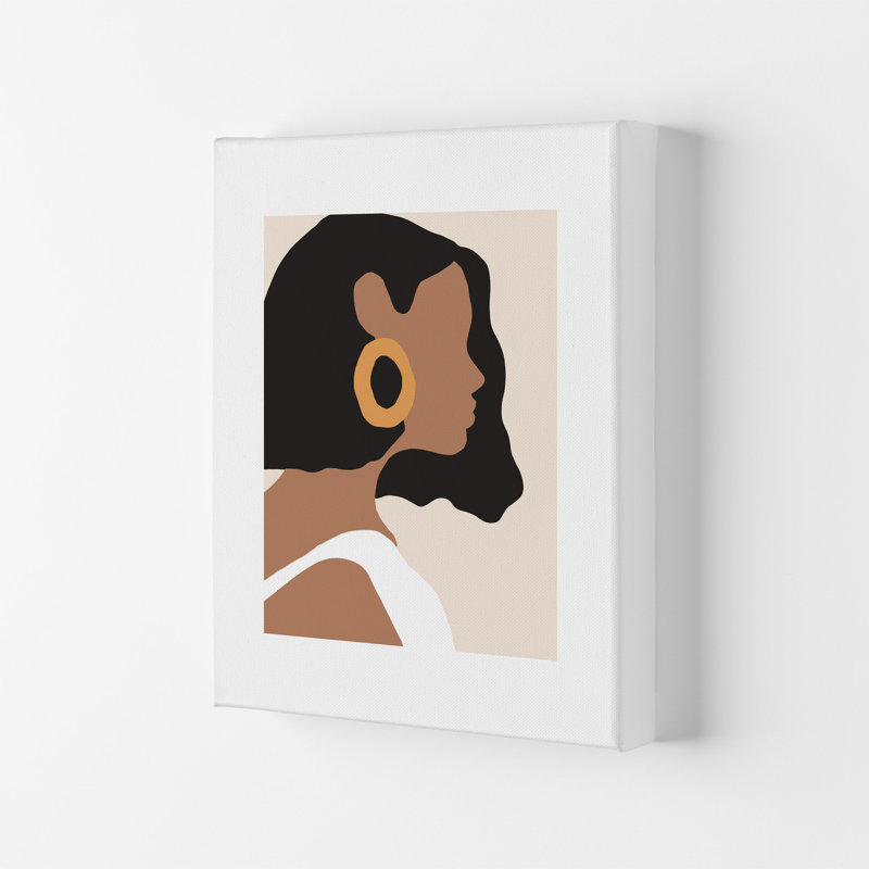 Mica Girl With Earring N6 by Pixy Paper - Print, 84cm H x 59.4cm W x 4cm D, Wrapped Canvas