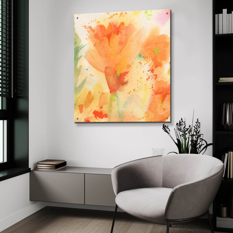 «Windblown Poppies # 2» par Sheila Golden, H 36 po x l 36 po